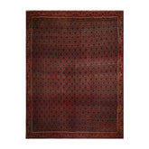 10x14 Hand Knotted Persian 100% Wool Antique  Traditional Oriental Area Rug Black, Orange Color